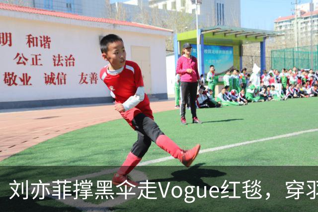 刘亦菲撑黑伞走Vogue红毯，穿羽毛裙戴钻石项链，生图简直绝了